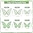 Outus 120 Pieces Green 3D Layered Butterfly Wall Decor Removable Butterfly Stickers Hollow Mural Decals for Birthday Cake Decorations Crafts Bouquet Flower Arrangements