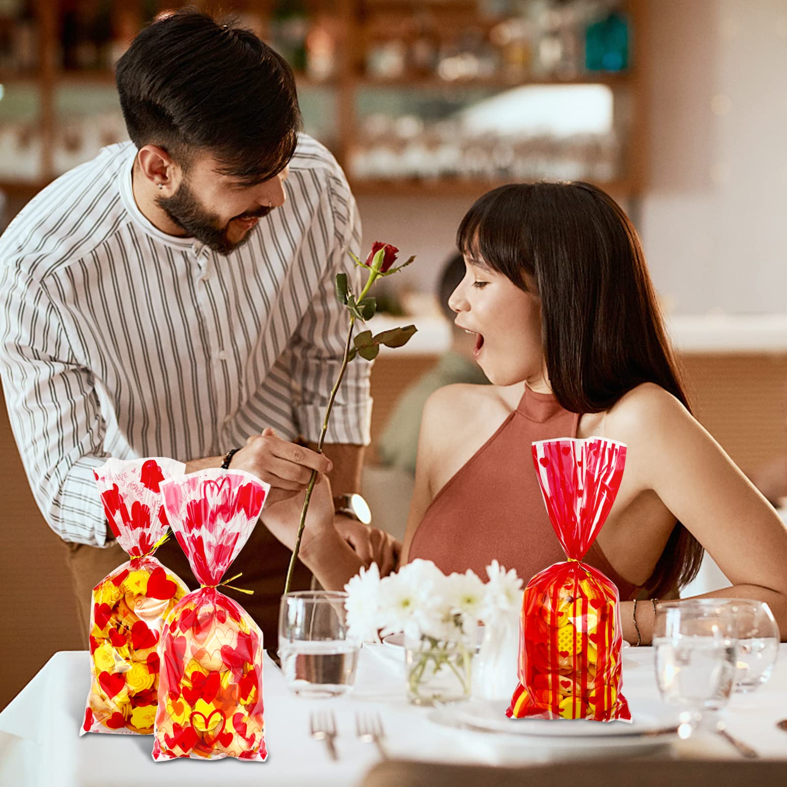 Bolsas De Regalo De Celofán Para El Día De San Valentín, 150 Paquetes