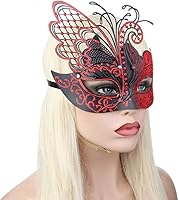 Vista 12 de IETANG - Antifaces venecianos para parejas, baile de máscaras, accesorios de disfraz o fiesta, 1 par Negro
