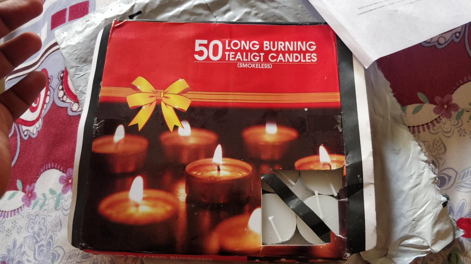 Asian Hobby Crafts Wax Tea Light Candle (White, Set of 50) Smokeless