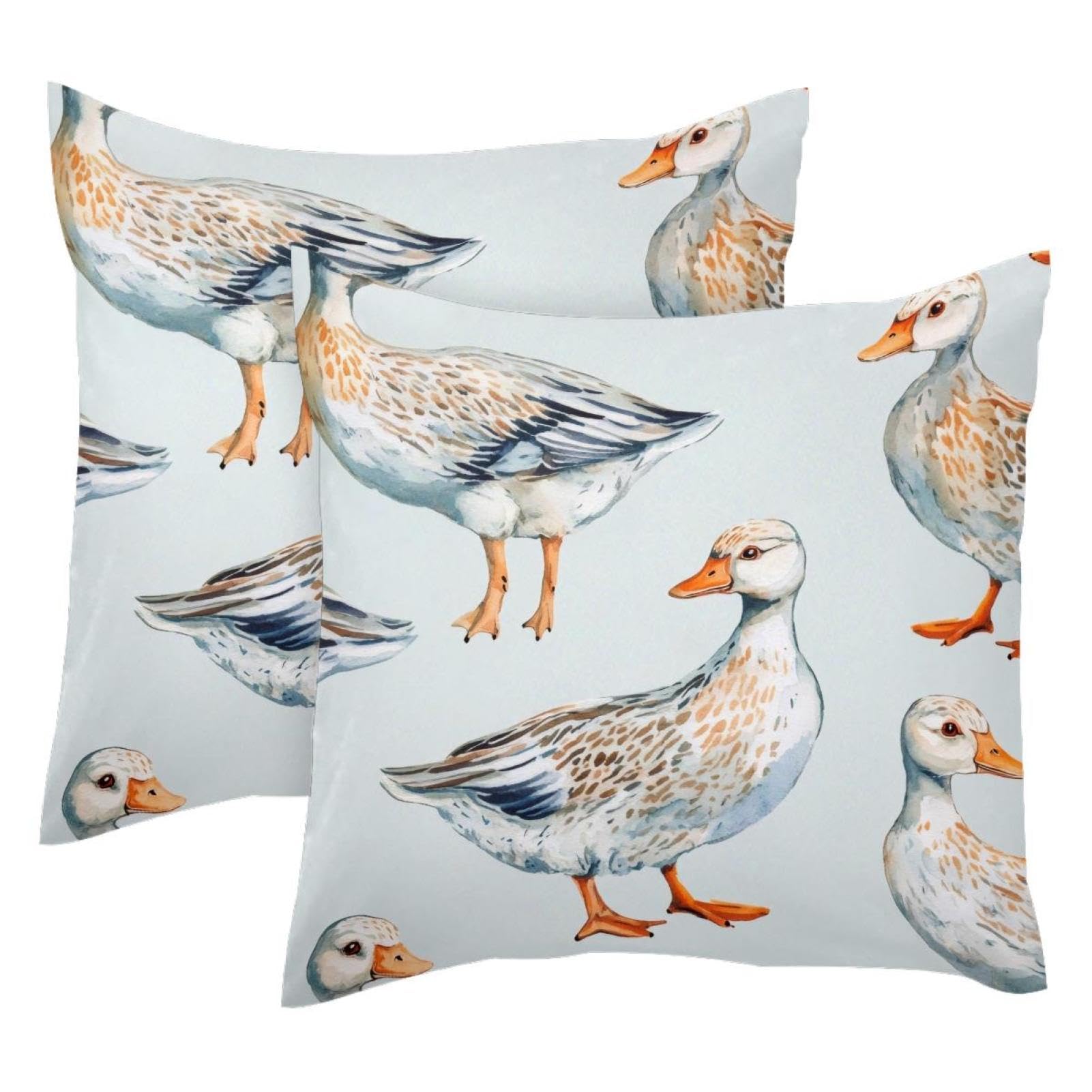 Housse de coussin velours 50x50 cm motif animal de la ferme lot de 2