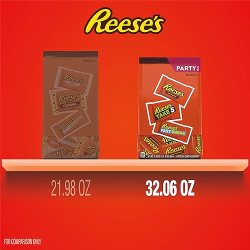 Miniatura 5 de REESES - Barras de golosinas de chocolate con leche y mantequilla de maní tamaño bocadillo bolsa surtida para fiestas Halloween de 3206onzas