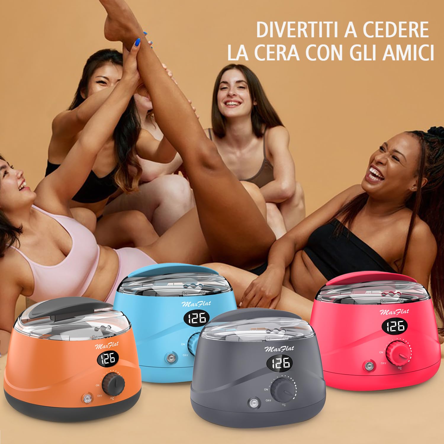 Cera Brasiliana, MaxFlat Scaldacera Ceretta Brasiliana Kit Cera Depilatoria