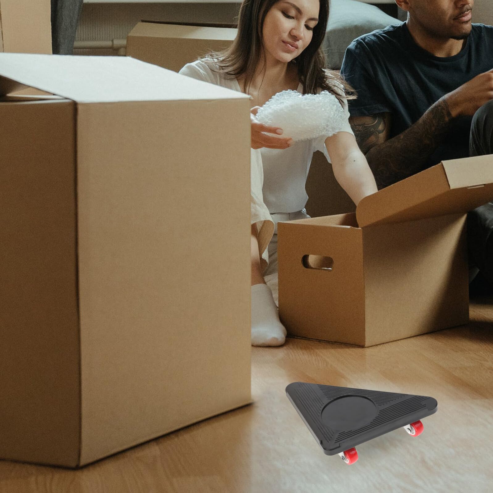 Kit per Trasloco Mobili Struttura Triangolare e 3 Ruote in Acciaio e Abs, Sposta Mobili Pesanti Alta Capacità di Carico per Uso Quotidiano e Garage