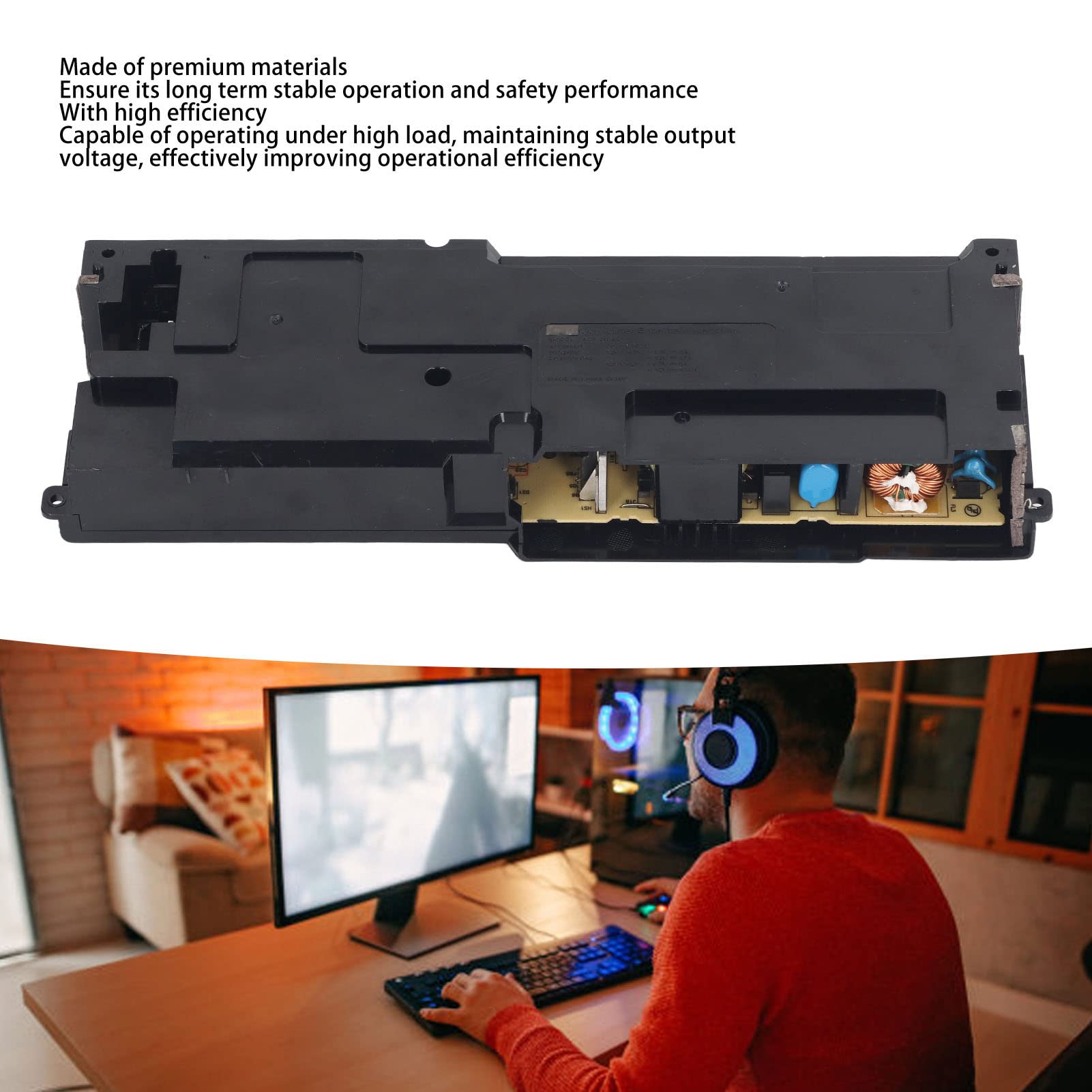 Zasilacz Do PS4, Zasilacz Konsoli Do Gier 5-pinowy Zamiennik Zasilacza Do PS4 CUH 1001a 500 GB Wejście AC 100-240 V Wyjście DC 12 V