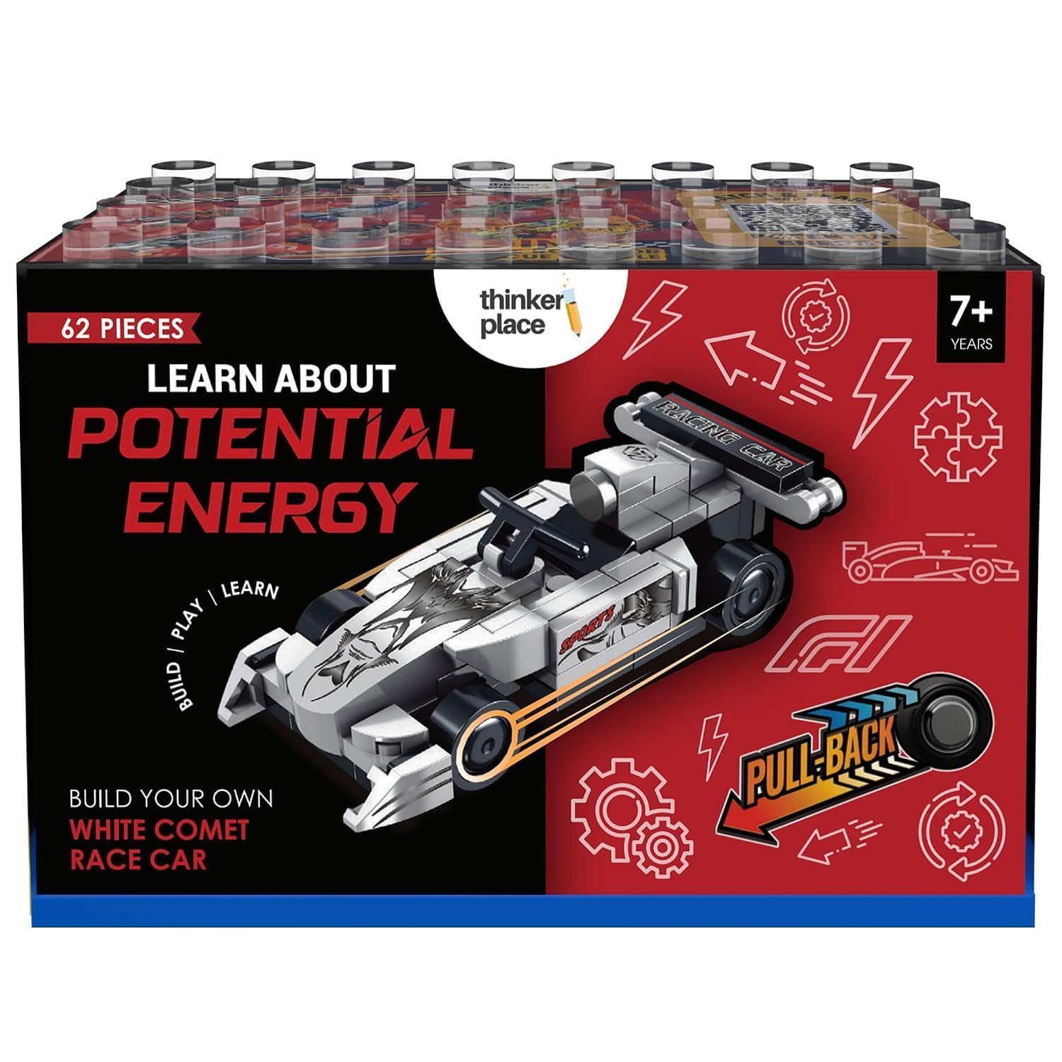 F1 Car Building Blocks Set, 236 Pcs Racing Car Construction Toy for Kids Age 6+ | STEM Learning Toy | Creative DIY Model Kit for Boys (White Comet, Mini, Pack of 1)-image-3