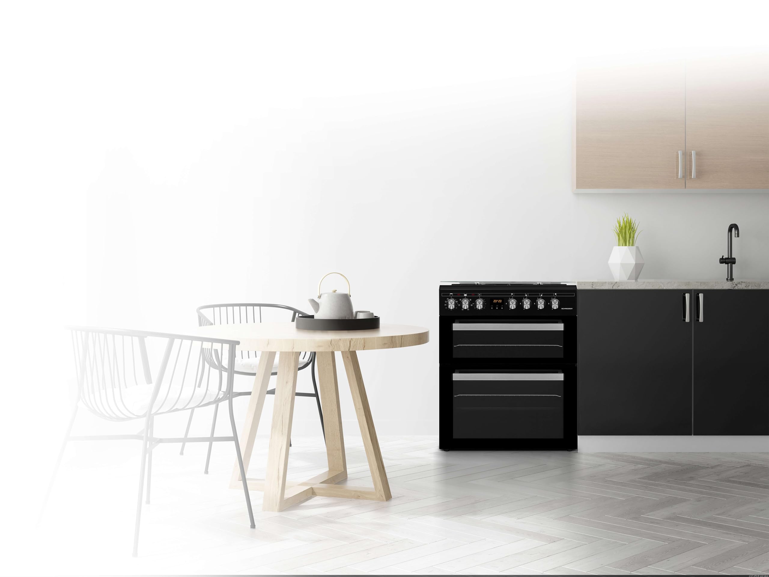 Schneider SCCG64DO-BM - Cuisinière double four 4 feux gaz Black mat - 2
