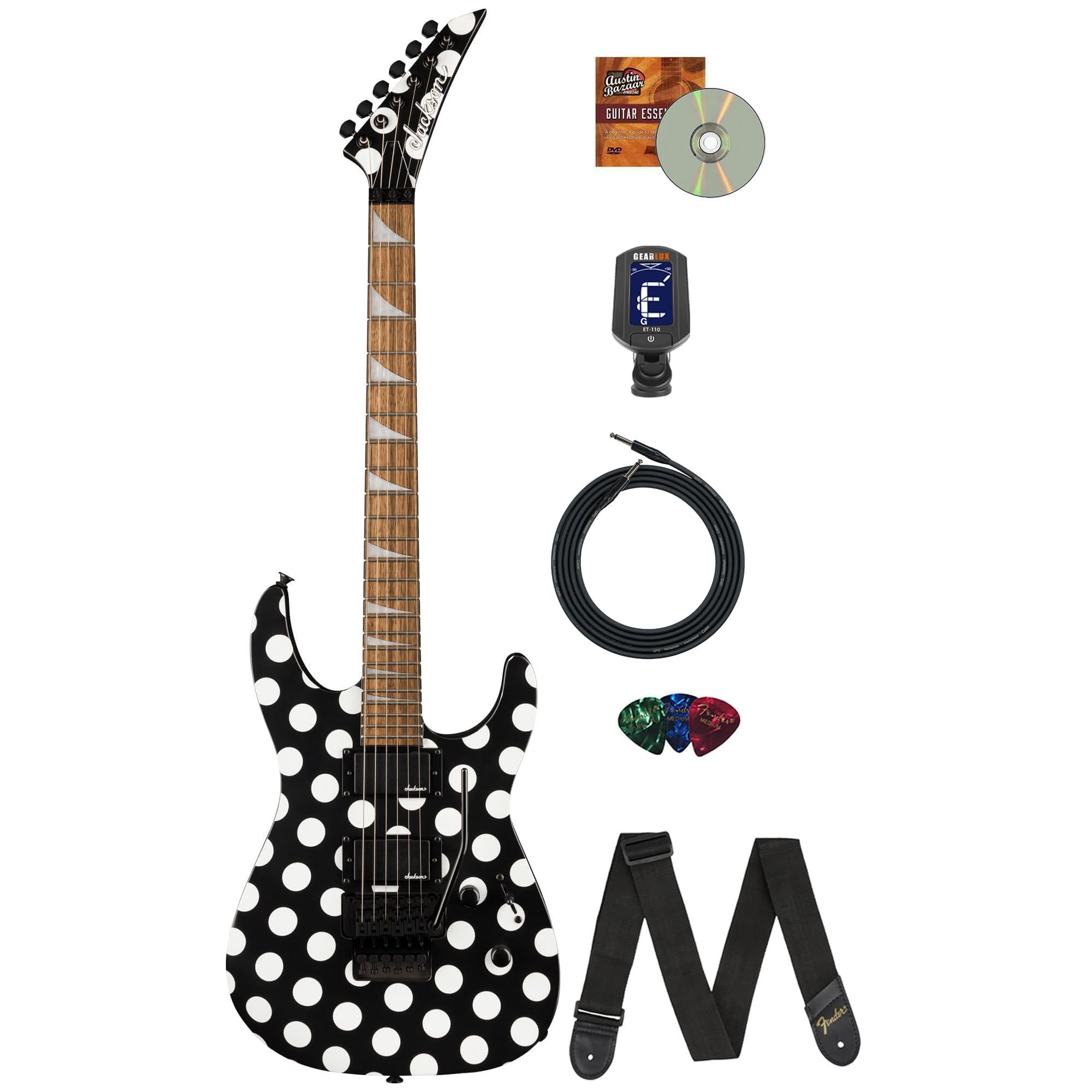 Amazon.com: Jackson X Series Soloist SLX DX Polka Dot Bundle with Amazon.com: Jackson X Series Soloist SLX DX Polka Dot Bundle with
