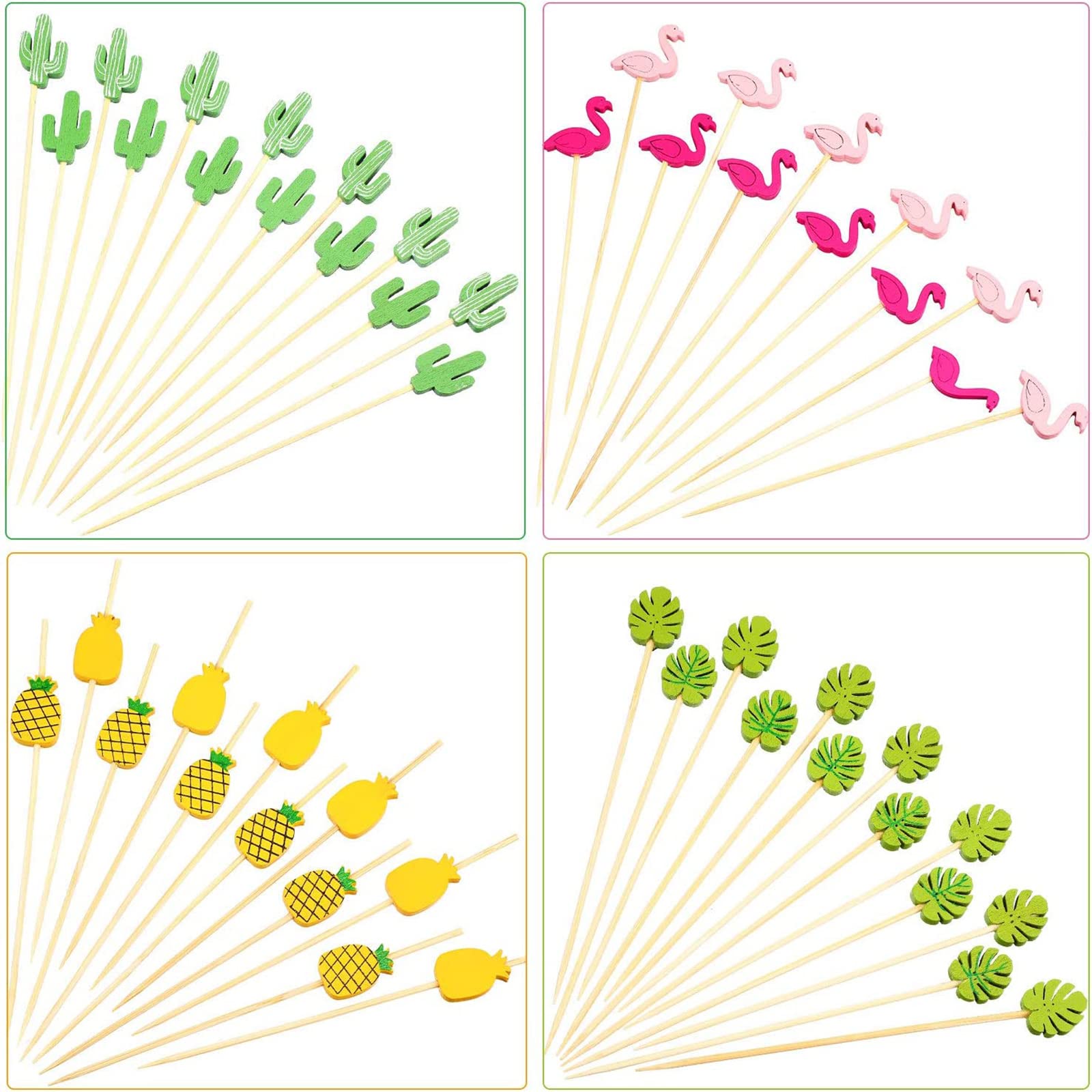 100 Stuks Cocktailsticks, Rood Hart Bamboe Houten Cocktail Stick, Houten Tandenstokers Feestartikelen, voor Gerechten, Fruit, Tandenstoker, Middagthee, Feestbenodigdheden (Groente