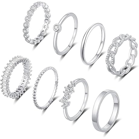 Gold Plated Stacking Rings Set for Women