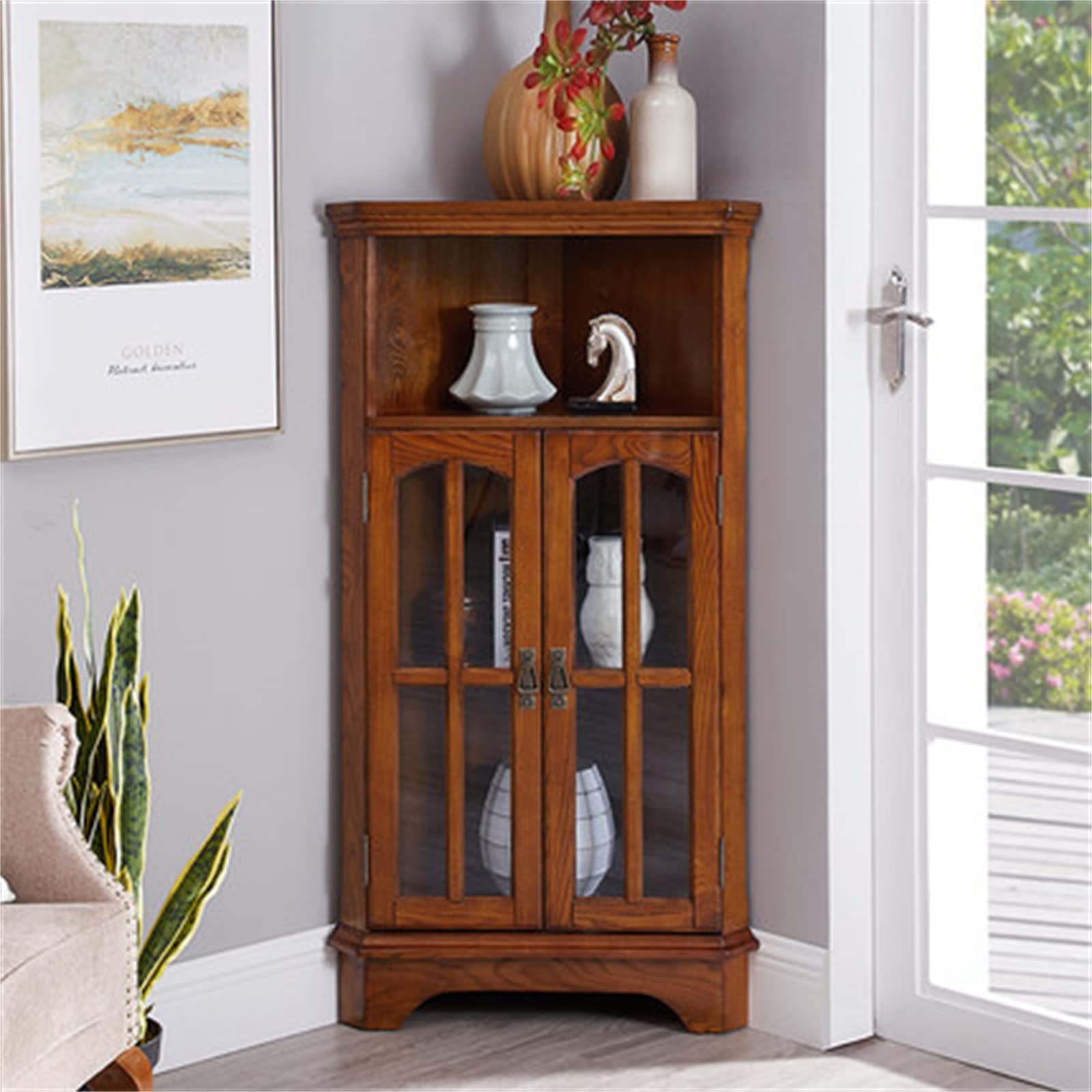 Amazon.co.jp: 90°コーナーキャビネット コーナーキャビネット三角形の