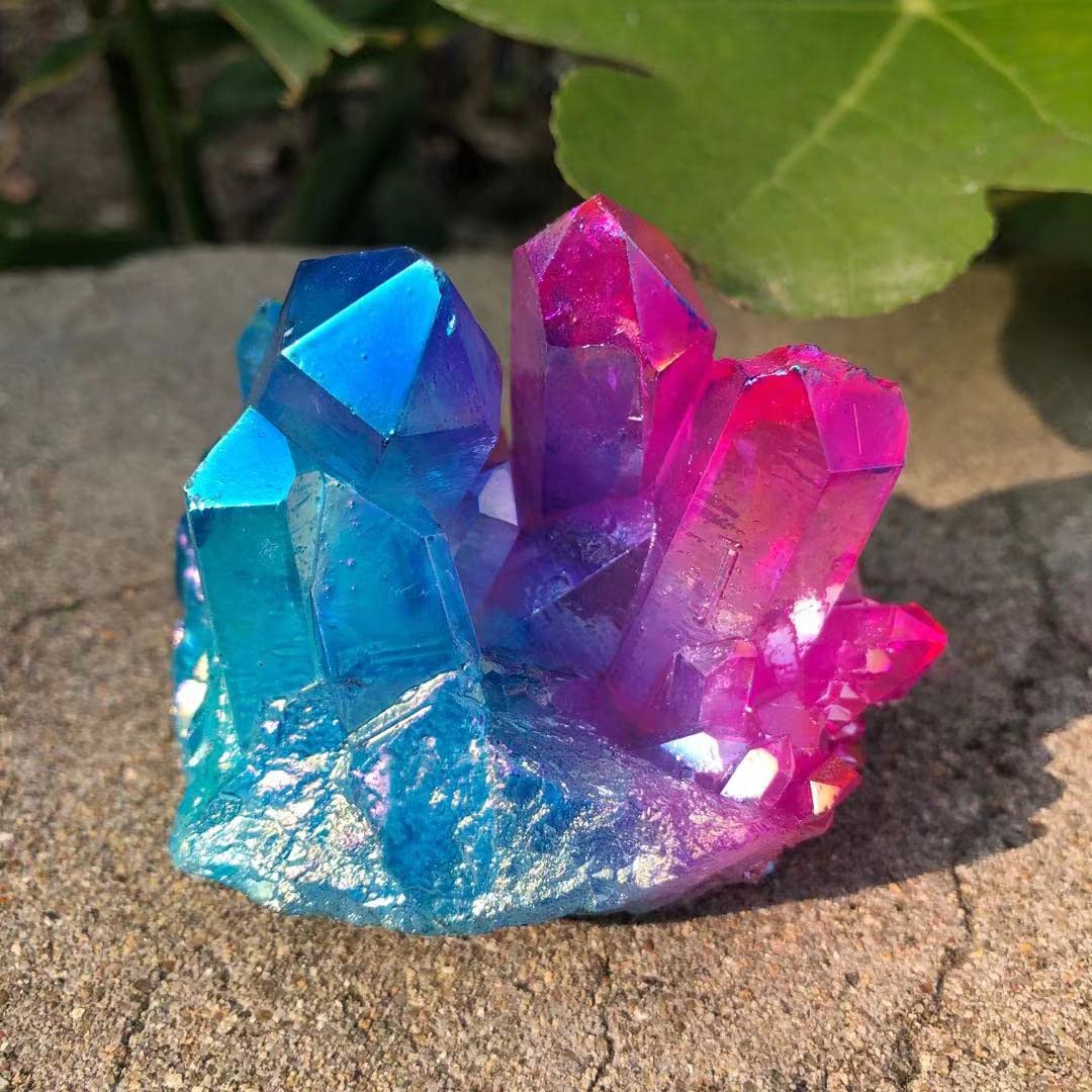 Amazon.co.jp: 100-200g 天然水晶 青紫 エンジェルオーラ クォーツ