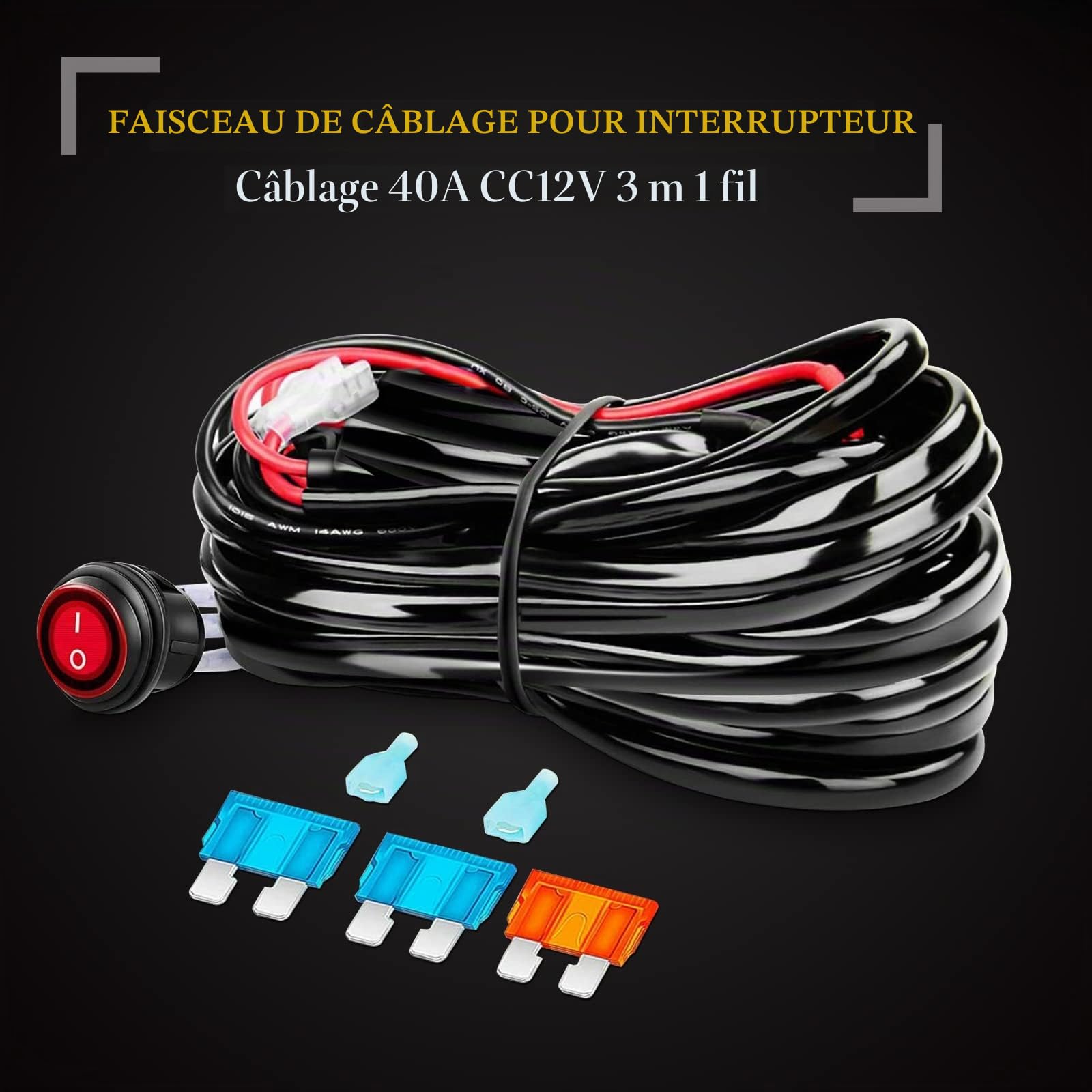 RIGIDON 42 Pouces 105 cm 540W Barre Led 4x4 incurvée avec 12V Faisceau Kit