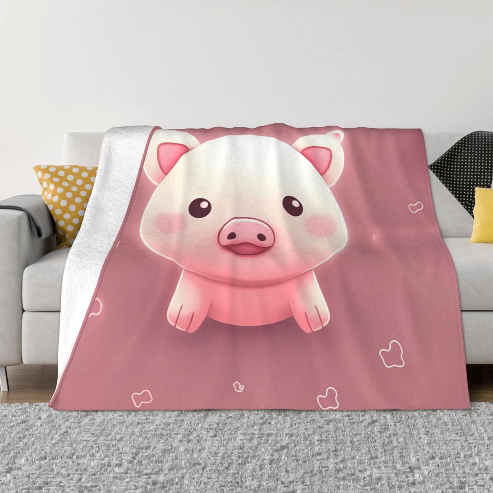 Couverture de canapé rose en microfibre pelucheuse de qualité