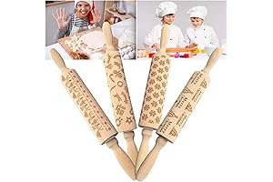 Engraved Designs Snowflake Christmas Rolling Pin for Baking