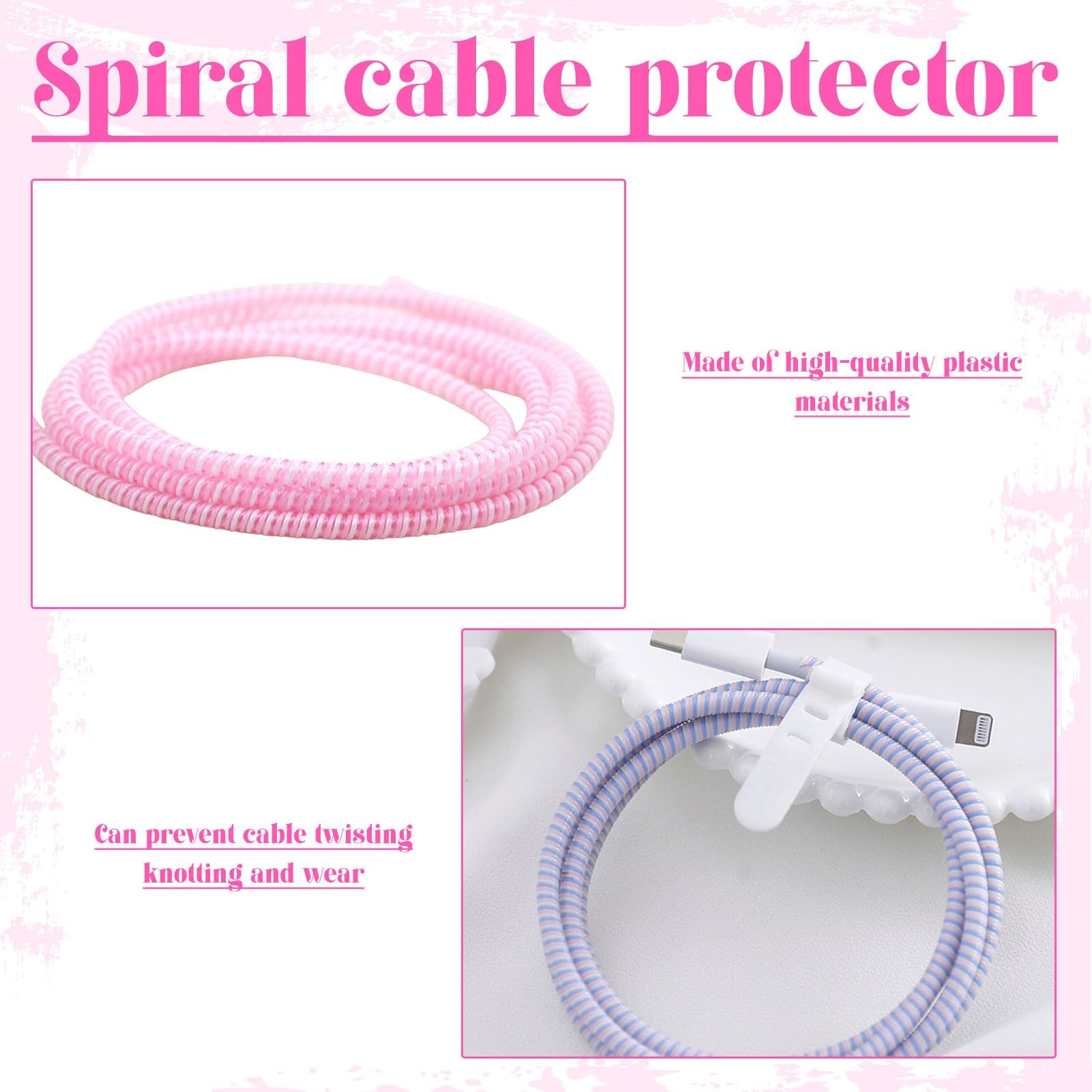 10Pcs Cable Protector Animal Proof,Spiral Cable Wire Pet Protector,Charging Cable Protector,Multicolor Wire Protector From Pets for Phone Charger - Image 3