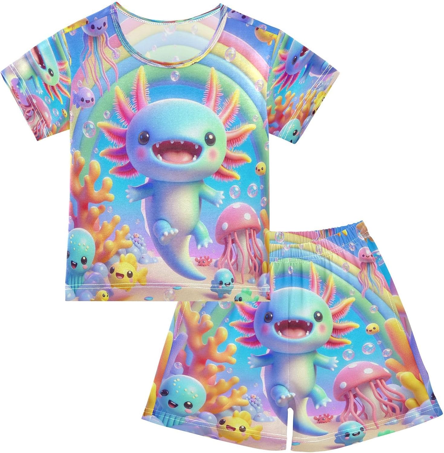 Pajama Sets Short Sleeve Soft Cotton Sleepwear PJS Size 5-14T