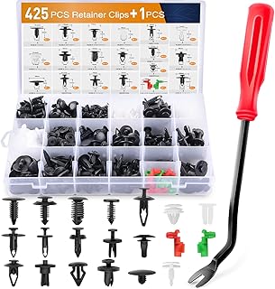 GOOACC 425 Pcs Car Body Retainer Clips Set Tailgate Handle Rod Clip Fastener Remover - 19 Popular Sizes Auto Push Pin Rivets -Door Trim Panel Clips for GM Ford Toyota Honda Chrysler