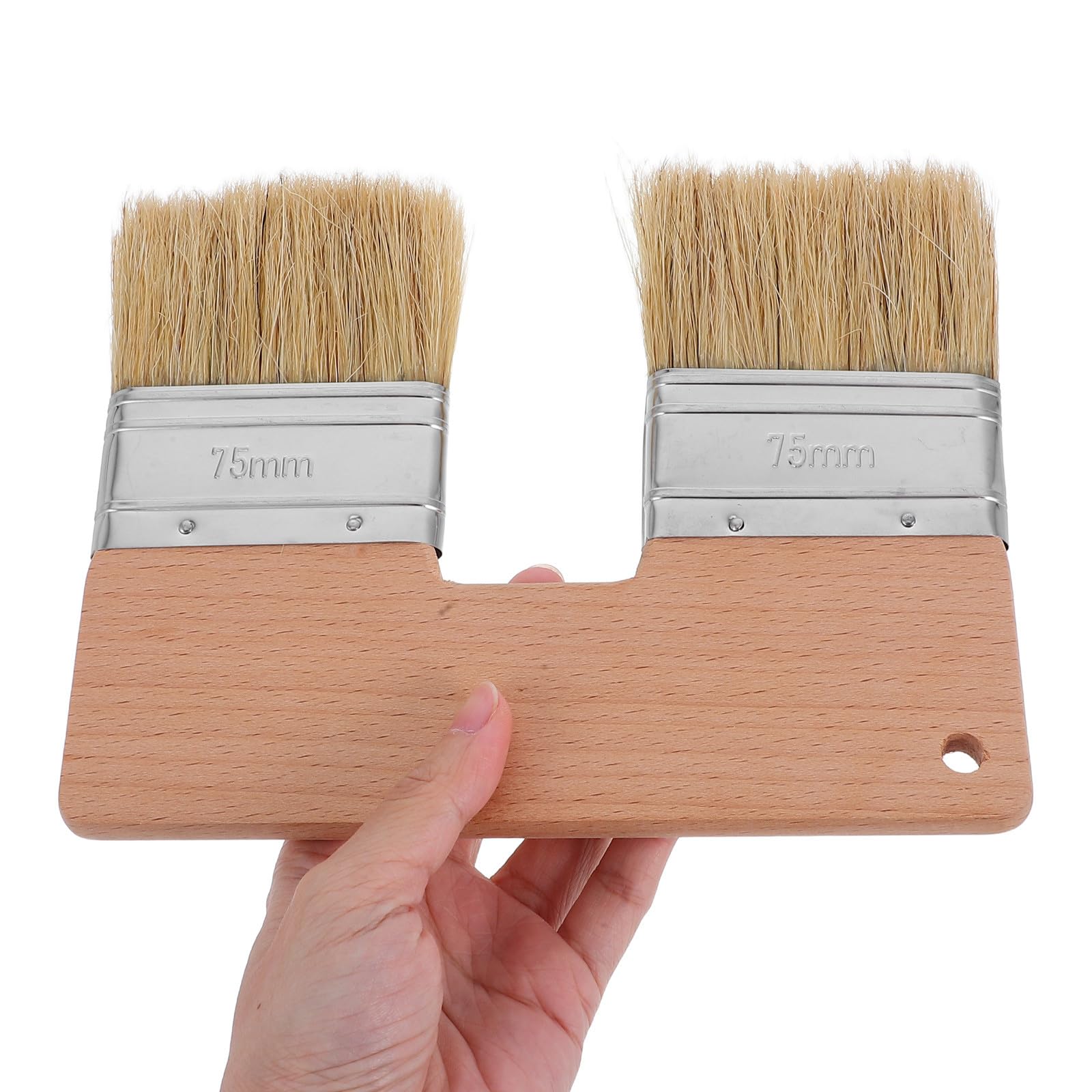 Pinceau à double tête en soies naturelles pour atelier d'art