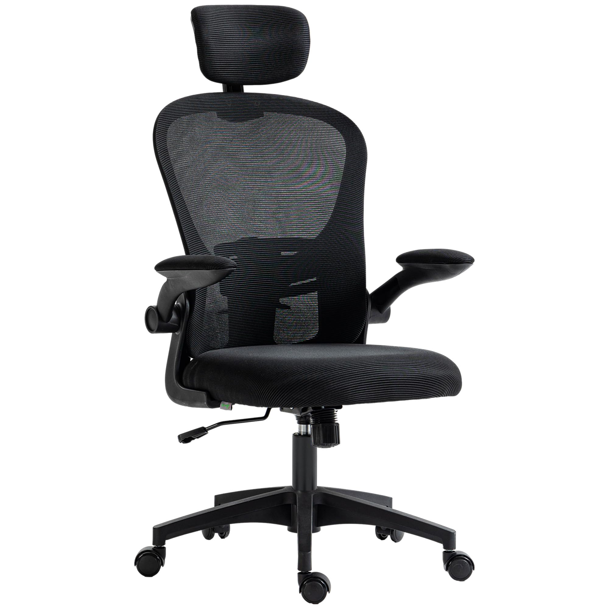 Vinsetto Mesh Office Chair with Headrest - 4D Lumbar Support - Adjustable Seat Height - Black