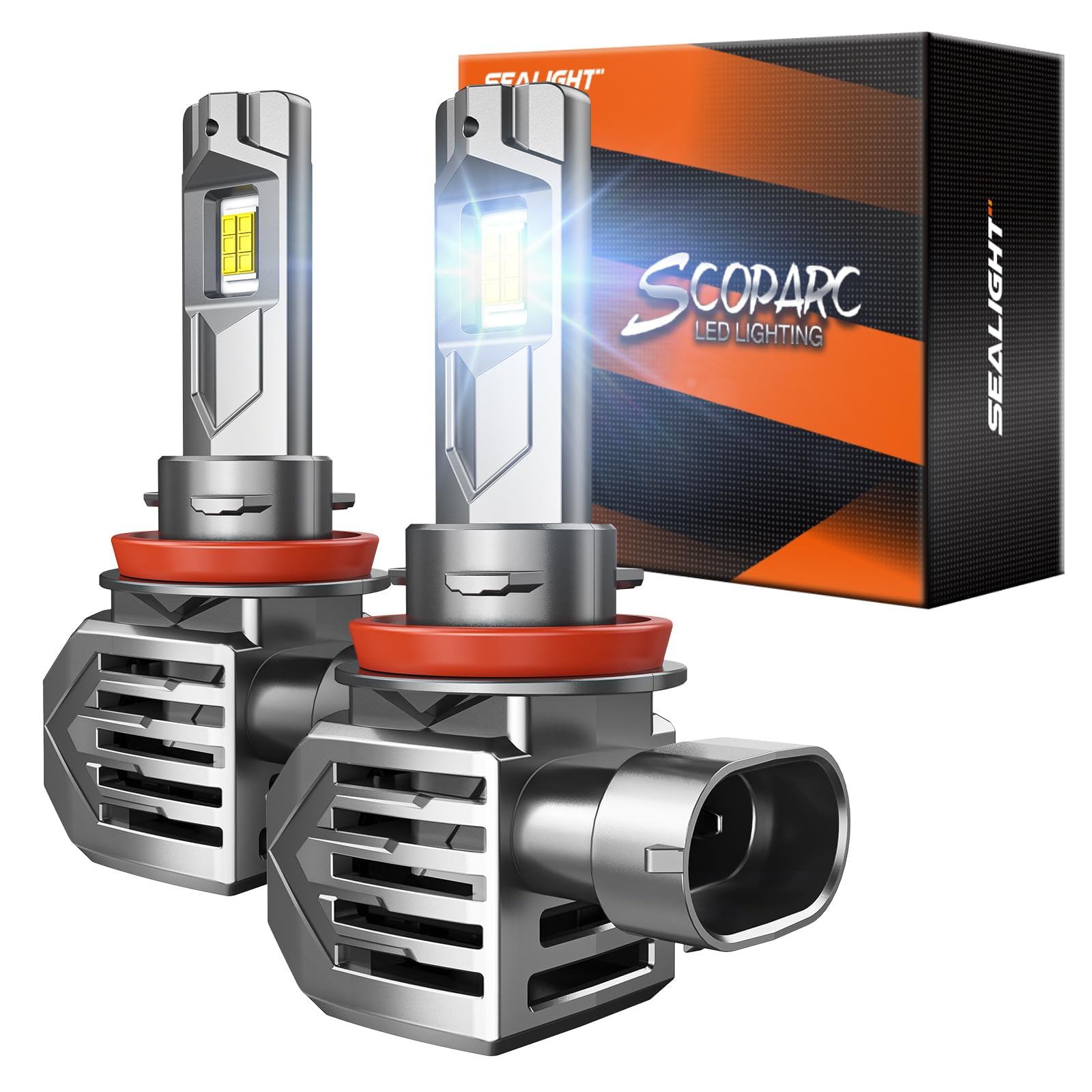 Photo 1 of SEALIGHT S7S H9/H8/H11 Fog Lamps, 60000LM Brightest in, 6500K Cool White, 3Mins Easy Installation, 10 Years Lifespan, Plug-N-Play, IP68 Waterproof, 2 Pack