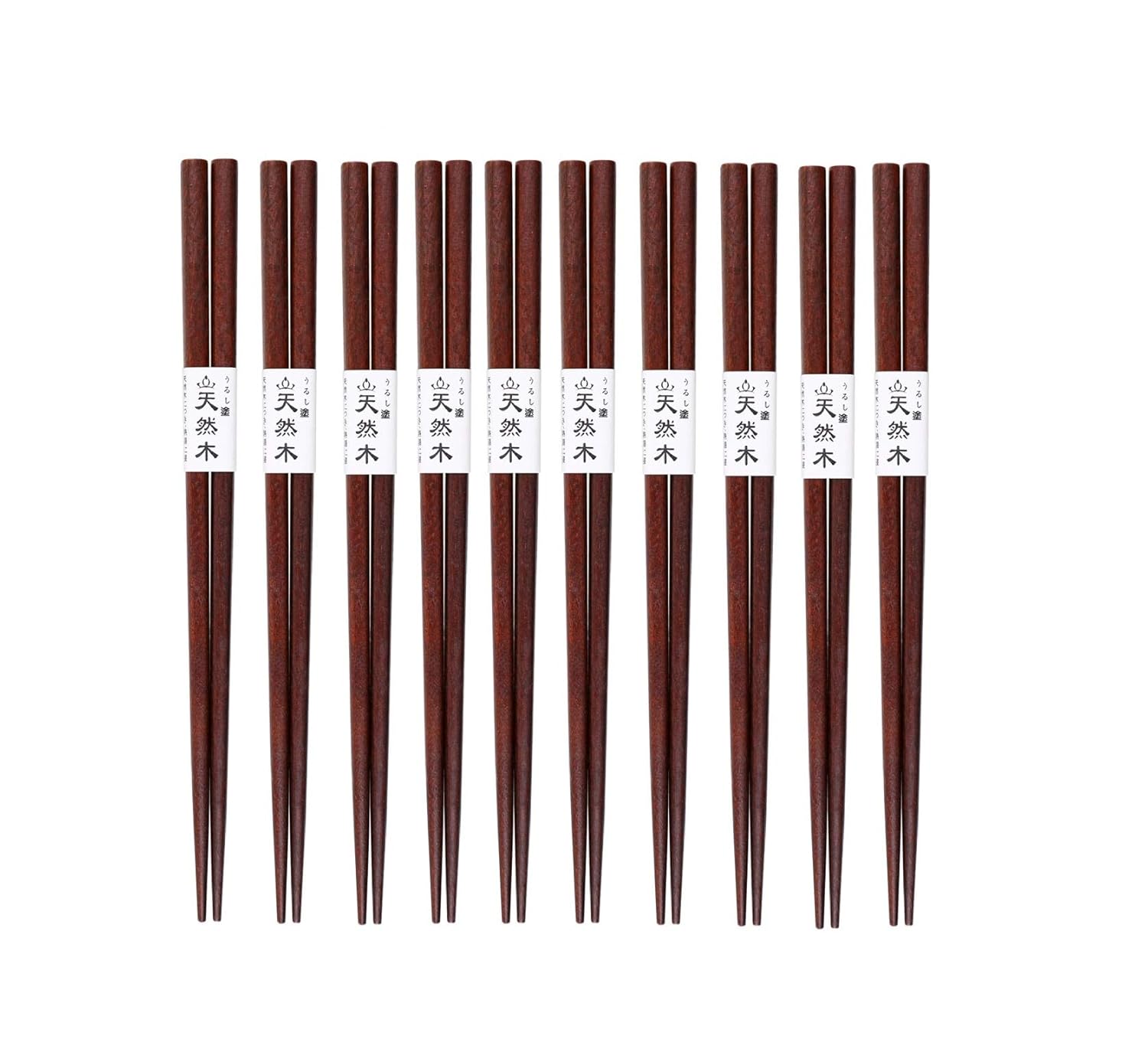 Buy 10 Pairs Wooden Chopsticks Reusable Chopsticks Dishwasher Safe, 8