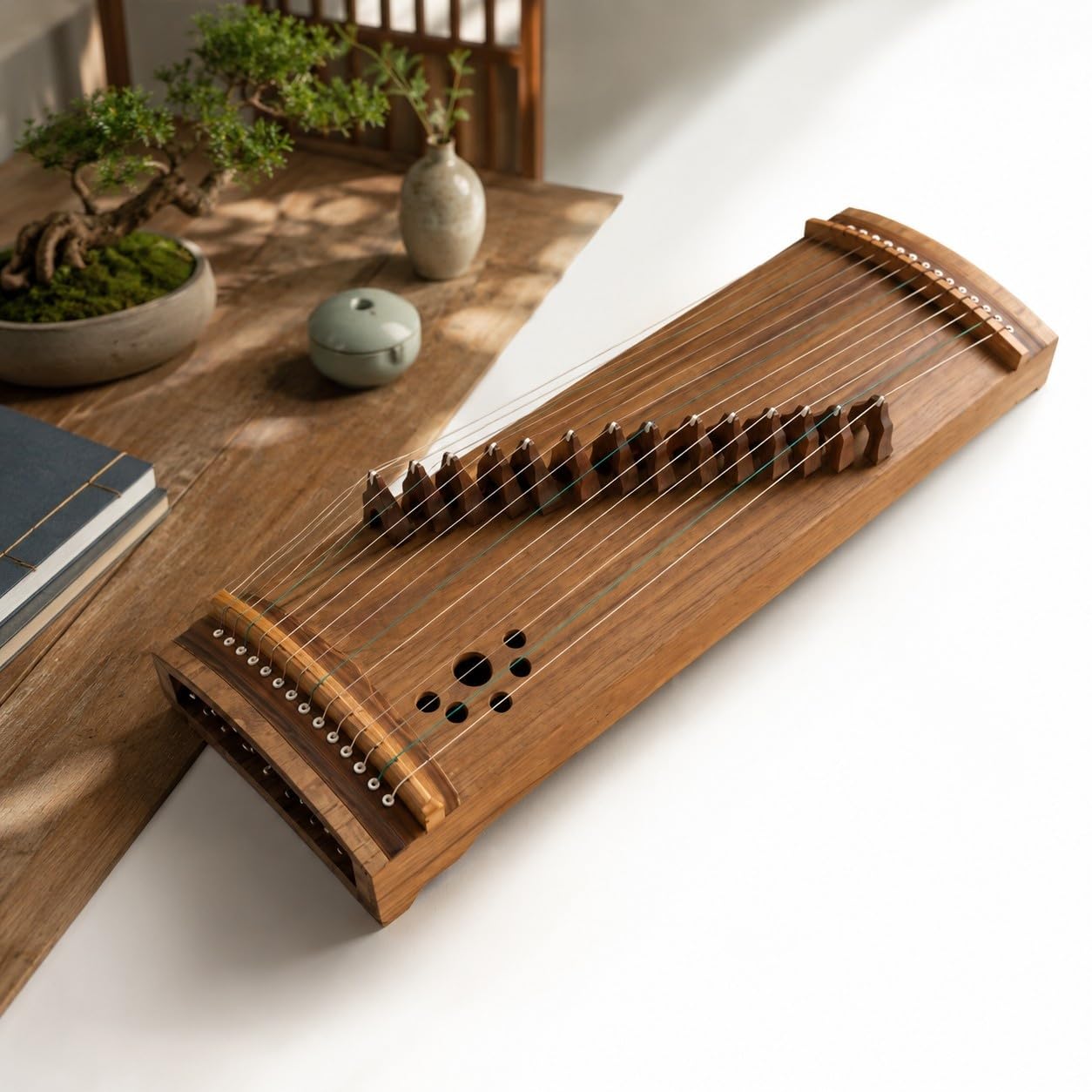 Pudełko na 14-strunowe pianino Mini Guzheng Paulownia dla początkujących | Zaprojektowane, aby ułatwić naukę podstawowych palcowań i technik.