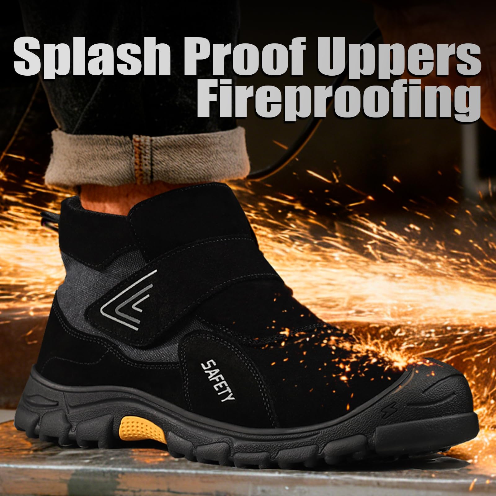 LAoutun Safety Trainers Men Steel Toe Cap Trainers Protective Safety Shoes Breathable Work Trainers Lightweight Work Shoes for Men Comfy Work Industrial Sneakers Puncture Proof Construction Work Boots