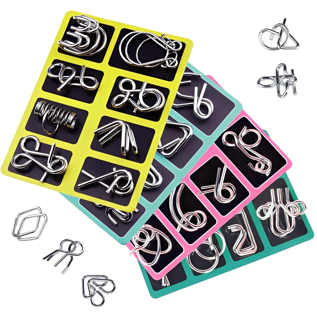 32 Pezzi Puzzle da Anelli In Metallo, Rompicapo Adulti Bambini, IQ Puzzle ad Anello, Giochi di Abilità per Adulti, Pensiero Rapido Giochi per Tutte le Età, Regali di Compleanno