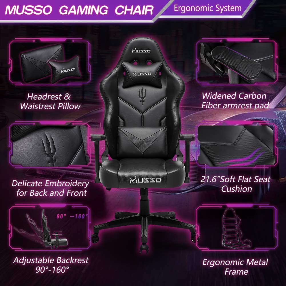 Buy Musso Gaming Chair with Panther Embroidery, Heavy Duty Adjustable