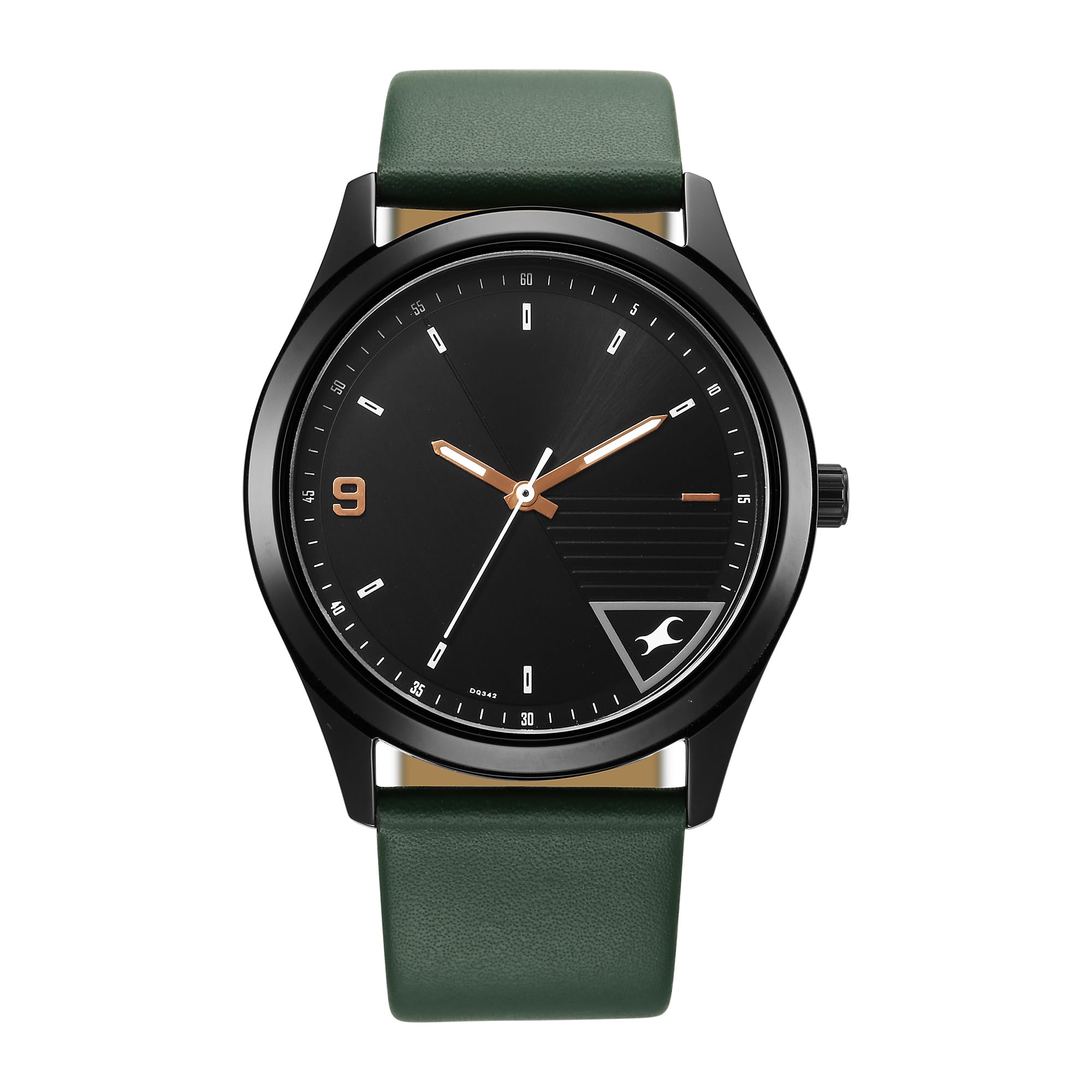 Fastrack Leather Analog Black Dial Mens Watch-3317Nl01, Band Color:Green (B0DFM6VX5S) Amazon Price History, Amazon Price Tracker