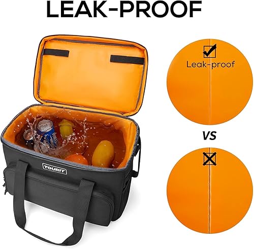 Miniatura 5 de TOURIT Cooler Bag 46-Latas suave refrigerador aislado portátil 32L almuerzo enfriadores para picnic, playa, trabajo, viaje, Negro