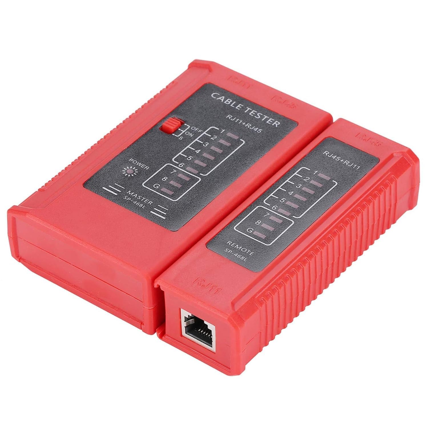 MakWorld M-Viki RJ45 Network Cable Tester for LAN 8P8C Phone RJ12/ RJ11 6P6C 6P4C 6P2C Shielded or Unshielded Network Cable Tester - (Red/Black)-image-30