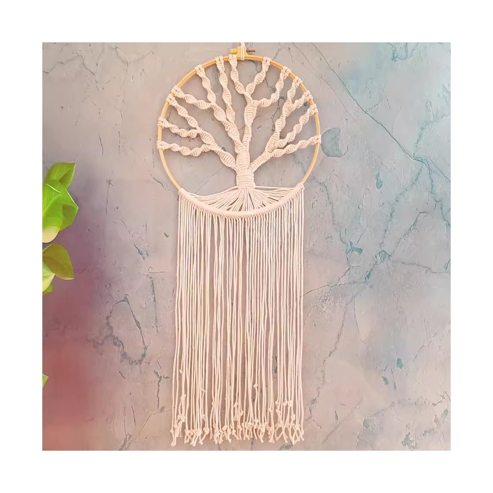 Rideaux en macramé Rideaux en Macramé Tissés À La Main pour Fenêtres, Toile De Fond De Mariage en Macramé pour La Décoration Murale, Rideau Suspendu Mural en Macramé(White)