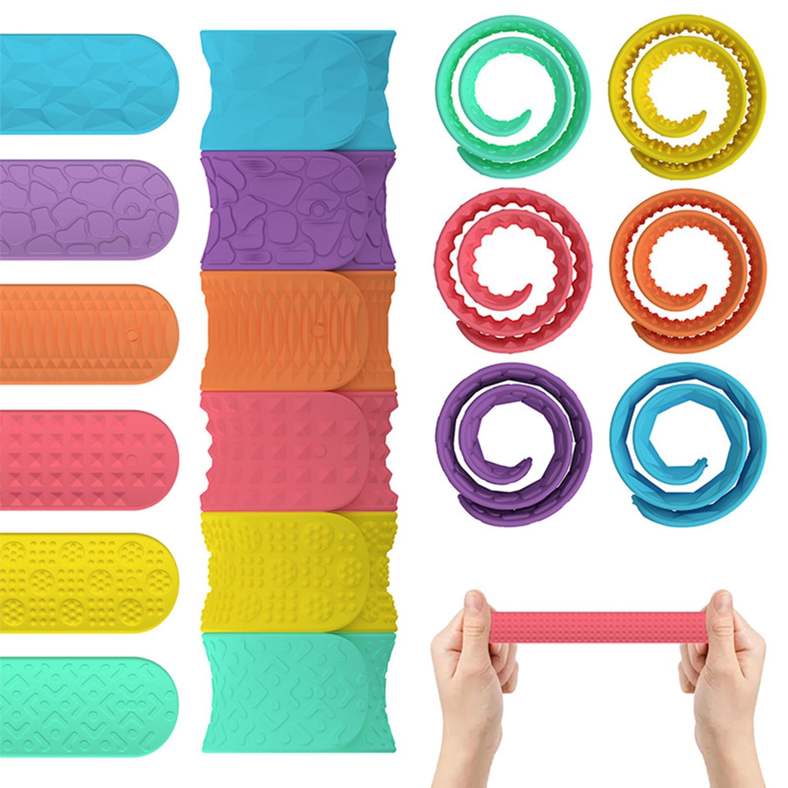 Giochi Da Viaggio Sensoriali Per Bambini: 6 Bastoncini Fidget Antistress In Silicone, Giocattoli Per Autismo E ADHD, Ideali Per Ristorante E Auto - 4