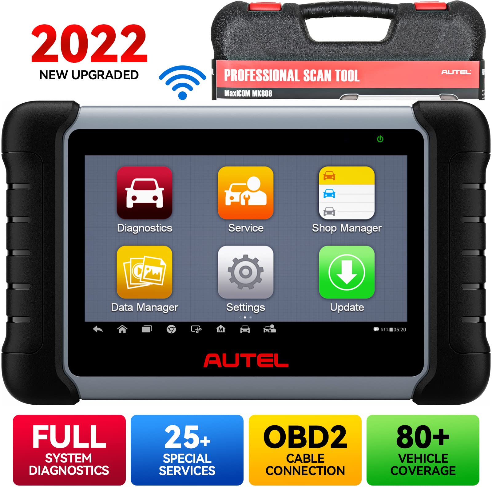 Buy Autel Scanner MK808 Diagnostic Scan Tool 2021 Newest with All System Diagnosis, 25