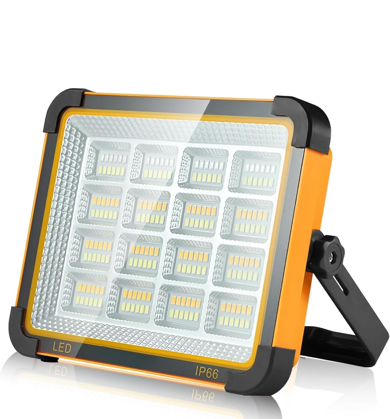 【200W高輝度モデル】投光器 LED 15000lm 作業灯 5つ点灯モード フラッドライト IP66防水 太陽光 ソーラー充電/Type-c充電 折り畳み式 アウトドア 投光器 led 屋外 充電ケーブル付き (オレンジ)
