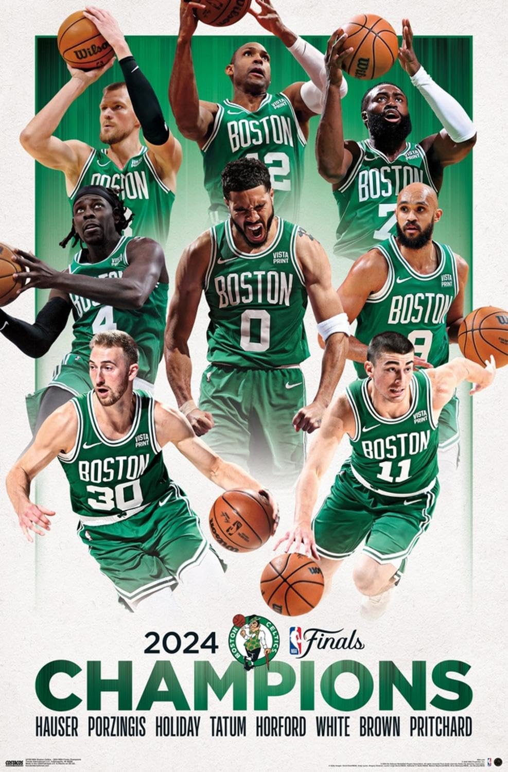 Trends International NBA Boston Celtics - 2024 NBA Finals Champions Wall Poster, 19L x 13W, Premium Unframed Version