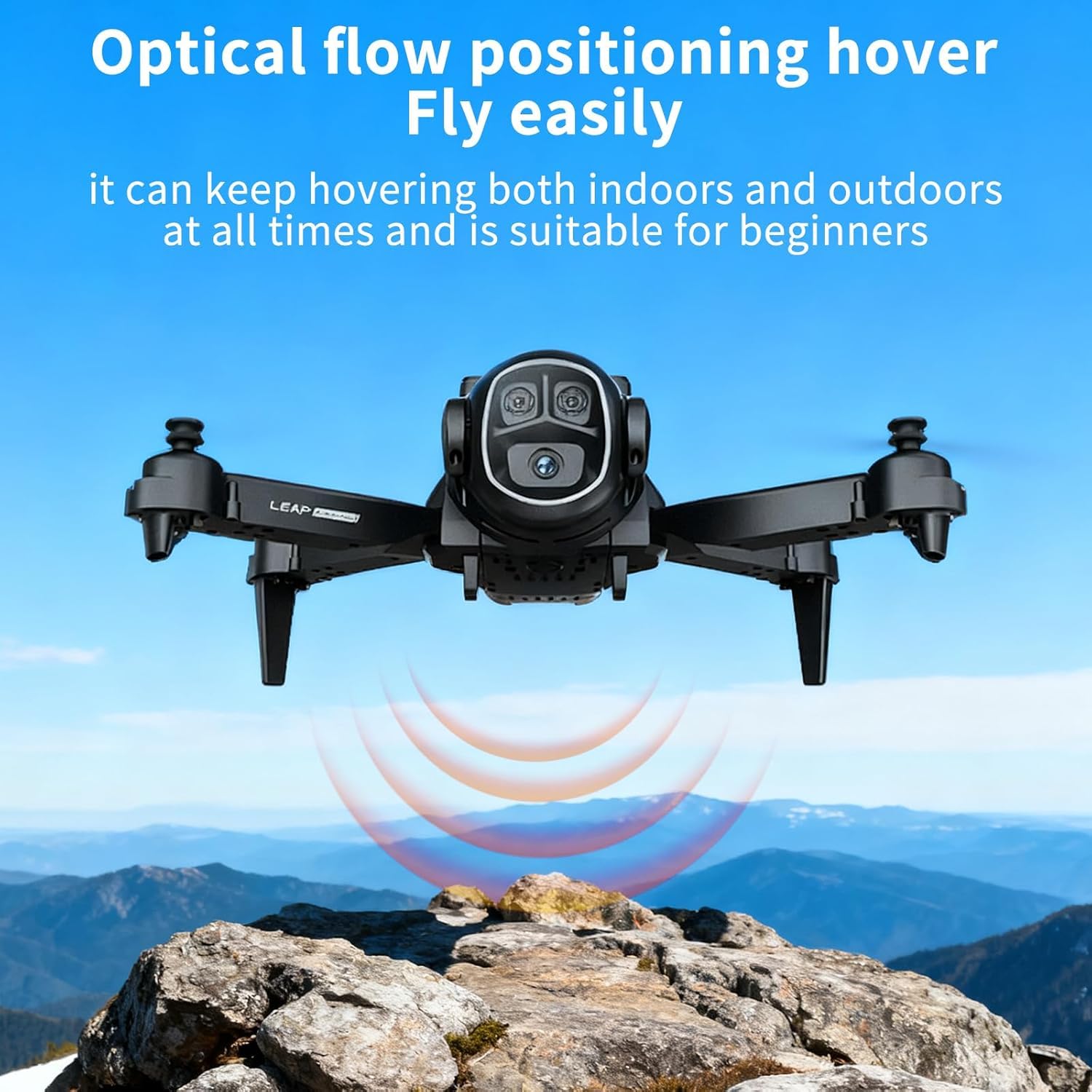 OBEST Drohne mit Kamera und VR Brille Faltbare Mini FPV Drone | Dual Kamera 2 Akkus, Start/Landung per Knopfdruck, Gestensteuerung Fotos/Videos, Headless Modus RC Flugzeug für Erwachsene