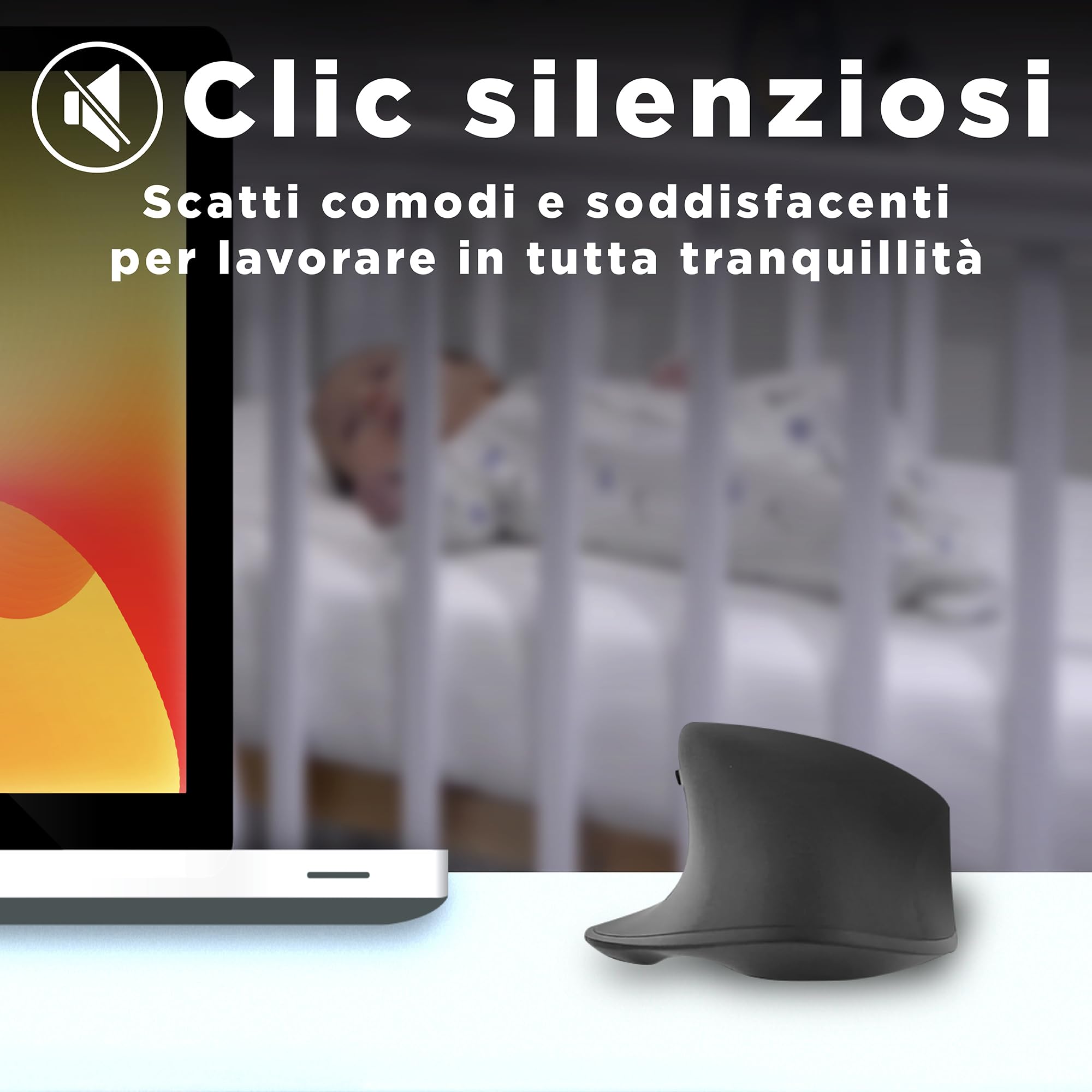 T'nB Mento Mouse 3 Modalità Bluetooth USB A e USB-C Ricaricabile Alta Durata Batteria Alta Precisione 2400 DPI Impugnatura Molto Confortevole Sensazione Naturale 7 Tasti - Nero