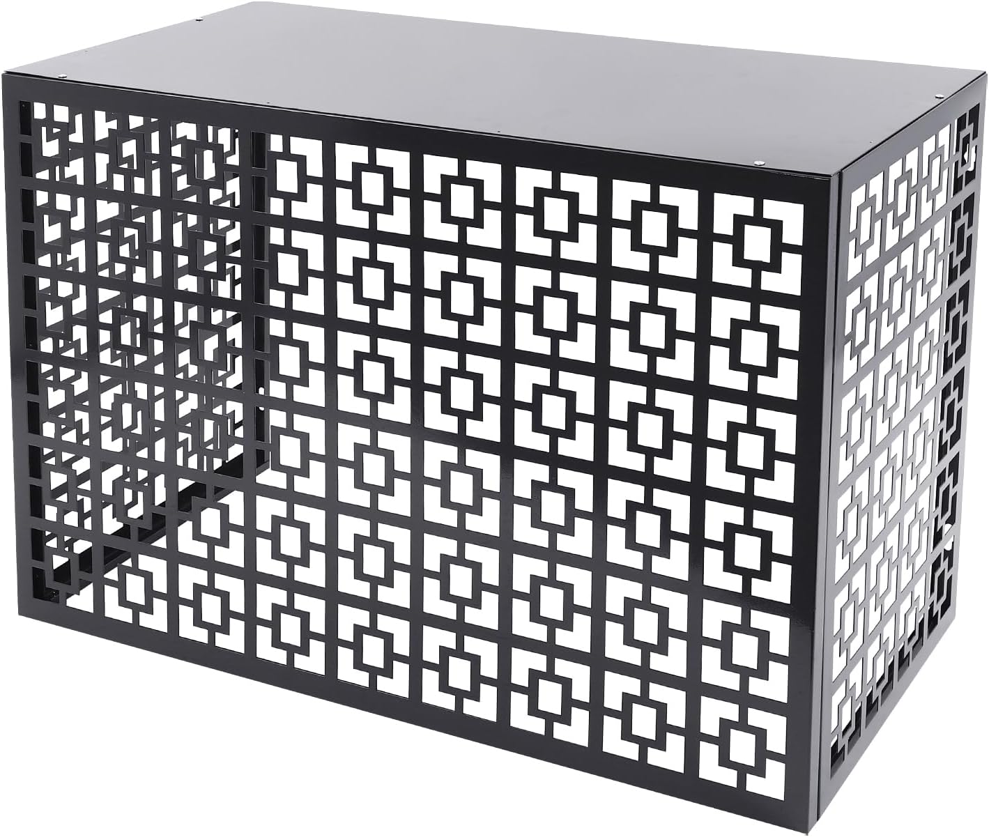 Air Conditioner Fence for Outside 43.31''x21.65''x31.5'' Air Conditioner Cover Screen for Outside Unit, Dark Grey Aluminium Alloy Privacy Fence Cover