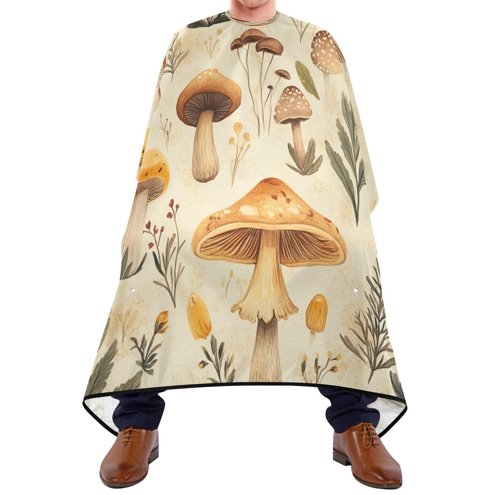 Kigai Mushroom Hair Cutting Cape for Men & Women Waterproof Barber Cape Professional Hairdressing Salon Styling Apron with Adjustable Closure Snap