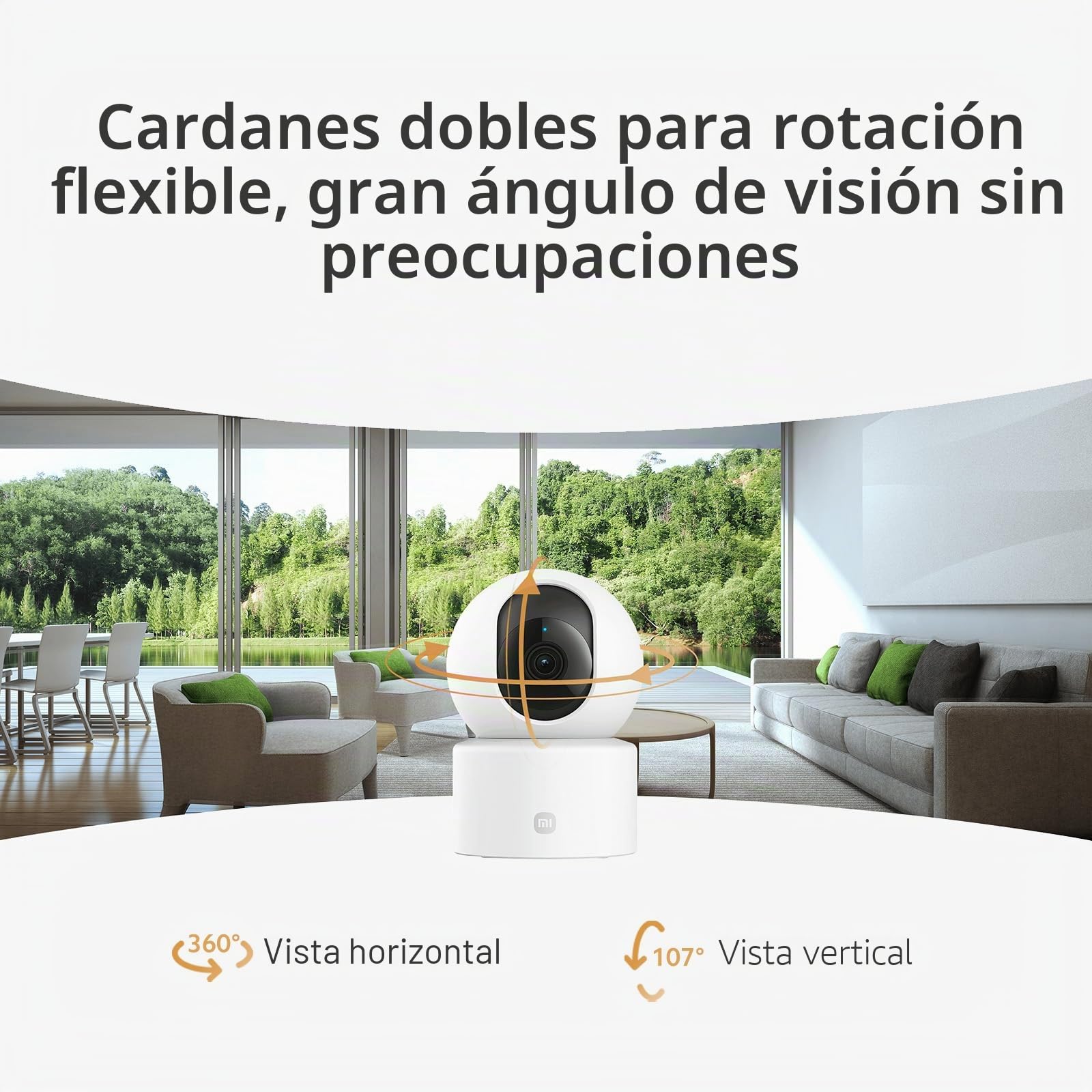XIAOMI Smart Camera C301, Calidad de Imagen 2K, visión Horizontal de 360°, protección de la privacidad, Gran Apertura y Lente 4P, Llamadas a Distancia en Tiempo Real, visión Nocturna por Infrarrojos