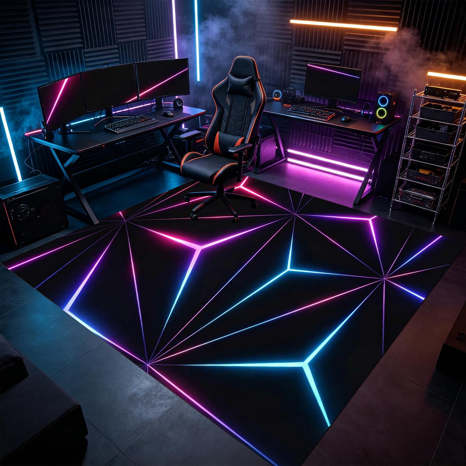 Tapis Gaming Sol pour Sols Durs Tapis Chaise de Bureau 100 x 140 cm