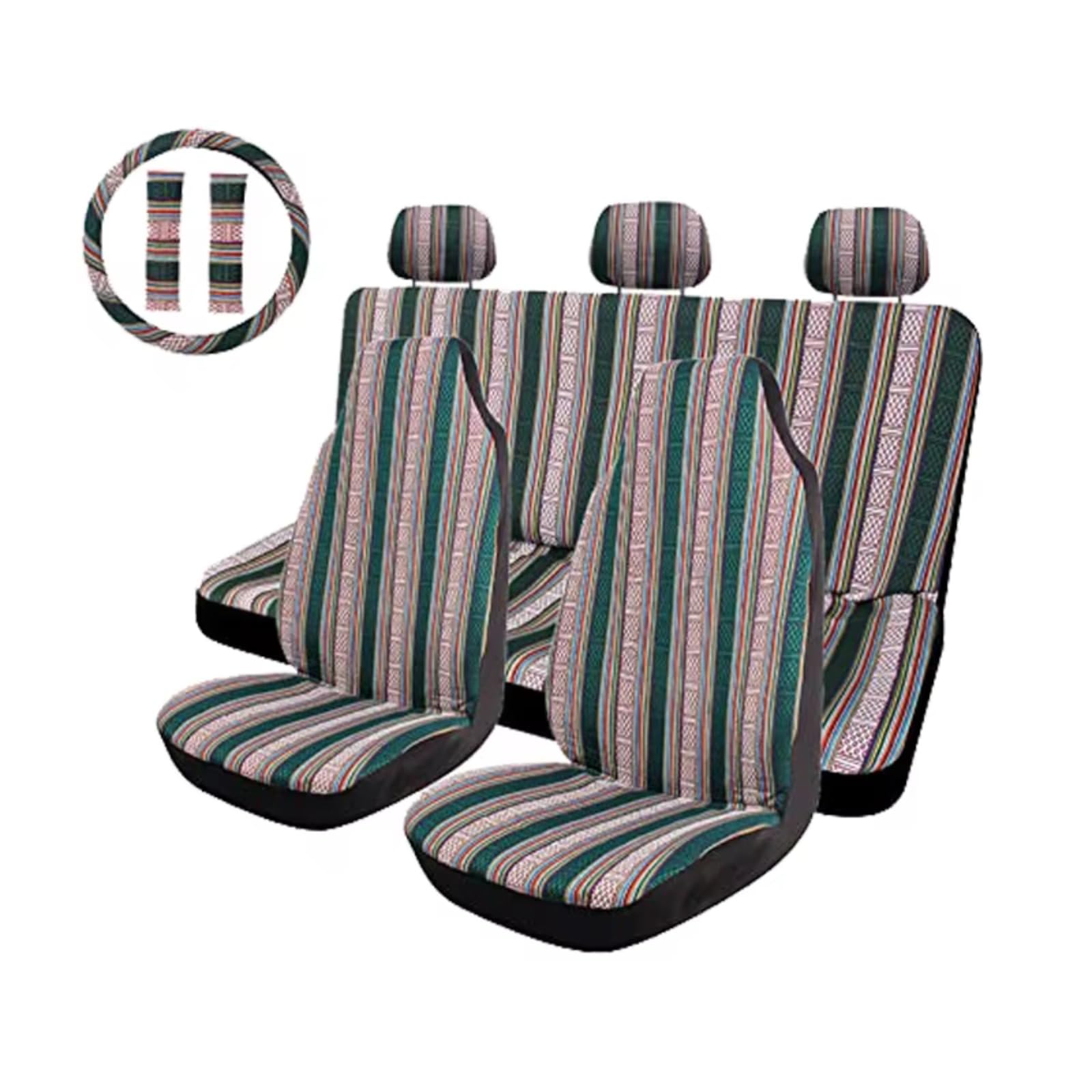 Coprisedili per Auto Set Coprisedili Universali Coprivolante Coprisedile Universale Coprisedili Universali Copri Sedile Auto(10 PCS Set Type C)