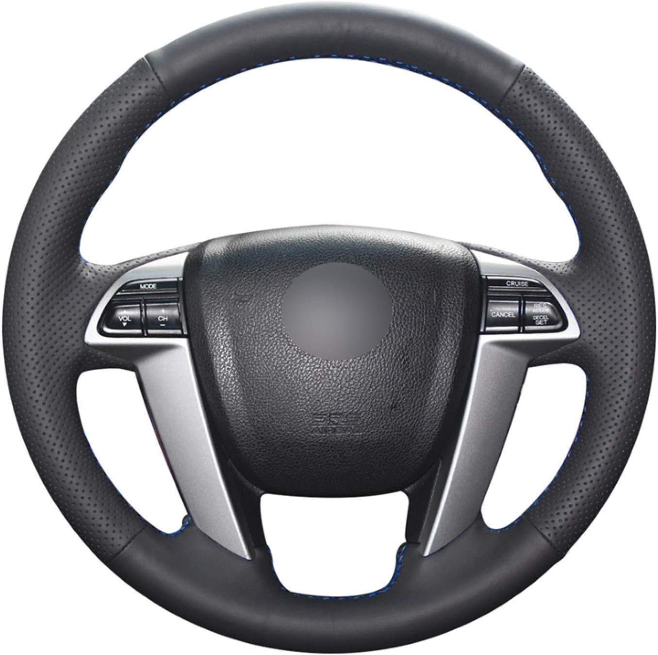 For Honda Accord 8 2008-2012 Odyssey 2011-2017 Crosstour 2012, Hand-stitched Black PU Artificial Leather Car Steering Wheel Cover