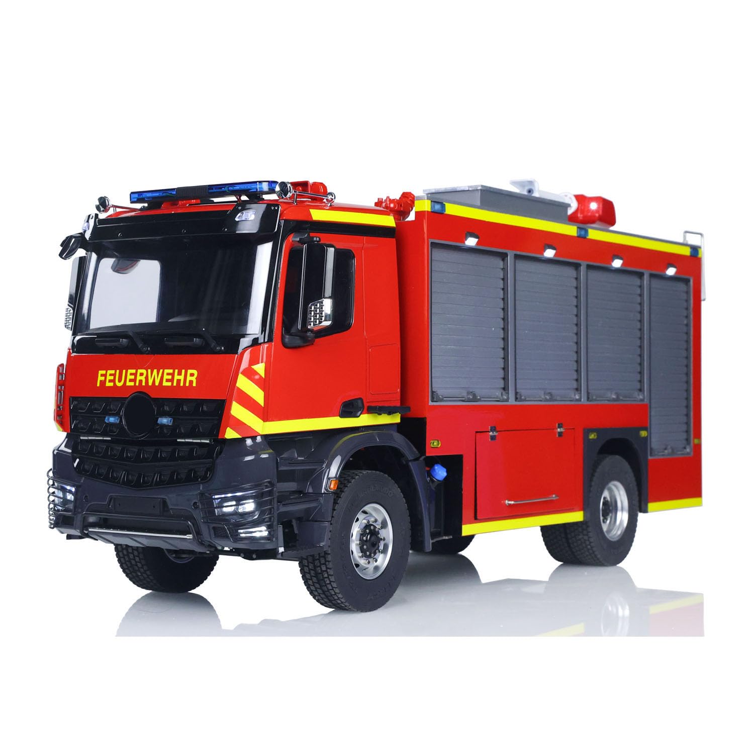 1:14 RC Auto 4X4 Metal Eje Transmisión RC Bomberos Vehículo RTR BZ Flysky i6S Radio 2Speed Light Sound