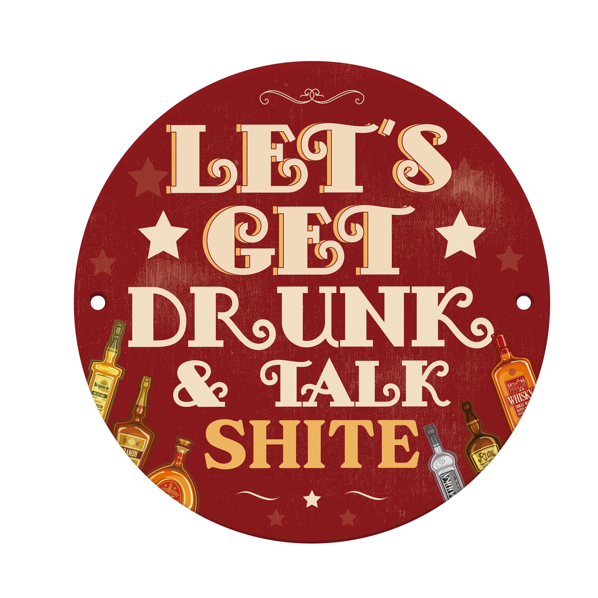 Red Ocean Funny Bar Sign For Man Cave Lets Get Drunk Home Bar Pub Man Cave Sign Hanging Plaque Vodka Gin Beer Sign For Home Pub Gift For Men Women
