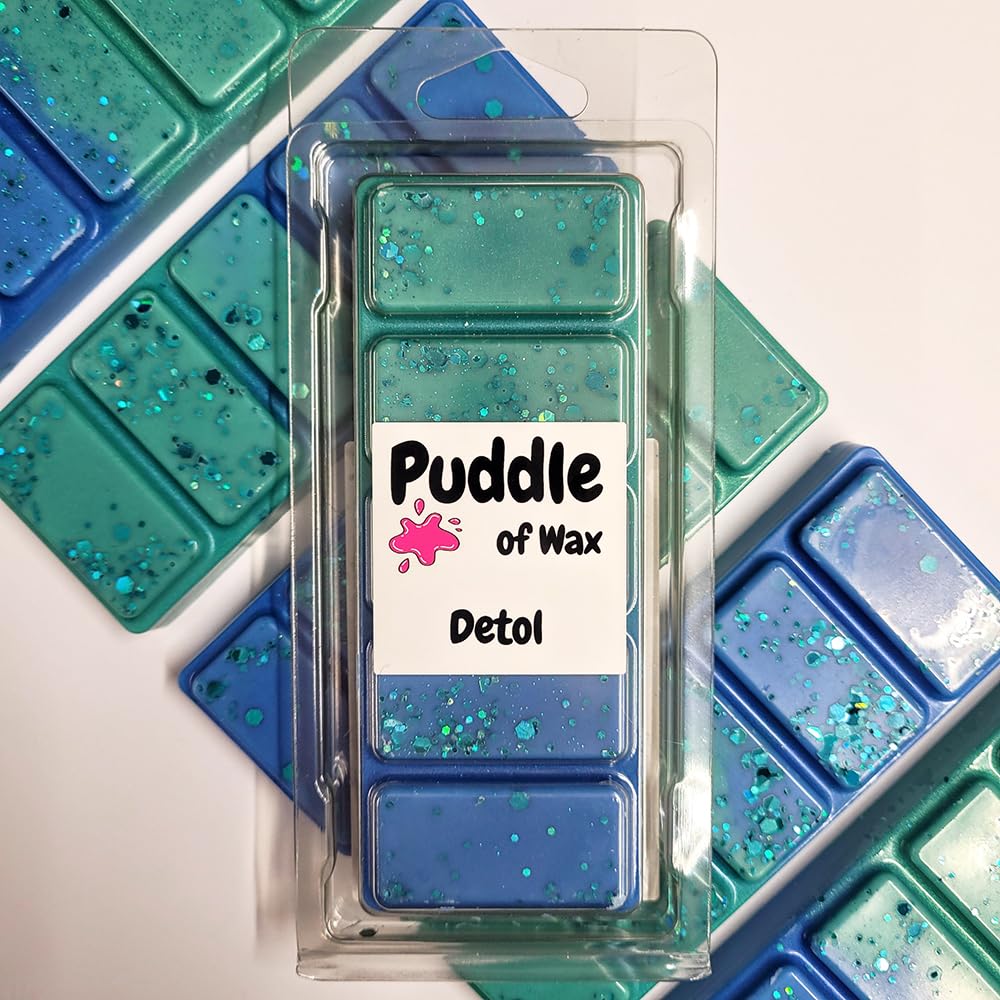 Puddle of Wax - Detol Soy Wax Melt Snap Bar - 50g - Clean Scent - Vegan Friendly - Made in the UK