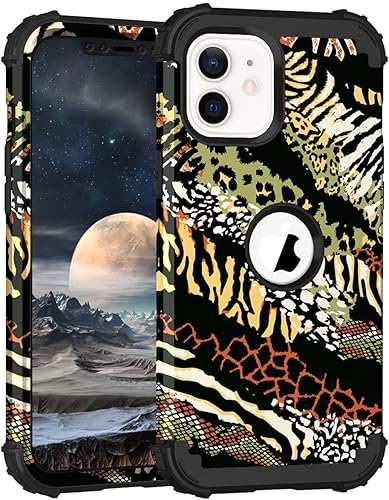 Hocase Funda para iPhone 12iPhone 12 Pro, resistente a prueba de golpes, goma de silicona suave, parachoques de plástico duro, funda protectora
